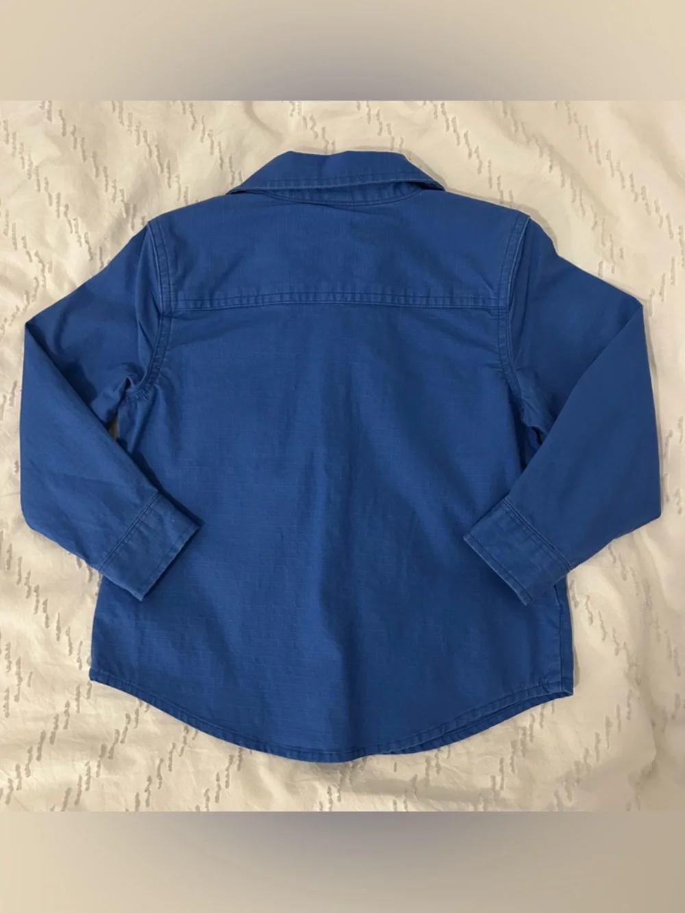 Old Navy Boys Blue Long Sleeve Button Down Ripstop Shirt Toddler 4T Fall NEW